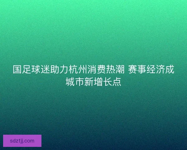 国足球迷助力杭州消费热潮 赛事经济成城市新增长点 国足球迷助力杭州消费热潮 赛事经济成城市新增长点