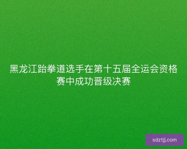 黑龙江跆拳道选手在第十五届全运会资格赛中成功晋级决赛 黑龙江跆拳道选手在第十五届全运会资格赛中成功晋级决赛